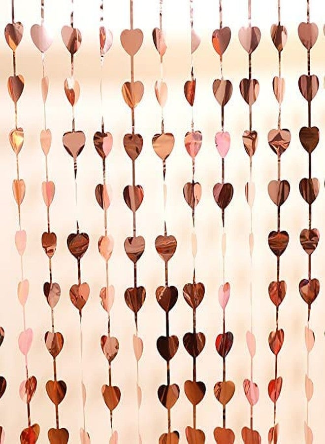WOLFANO Rose Gold Heart Shape Decorative Curtain for Kids Birthday, DJ, Disco Theme Party,6 ft Long - Image 5
